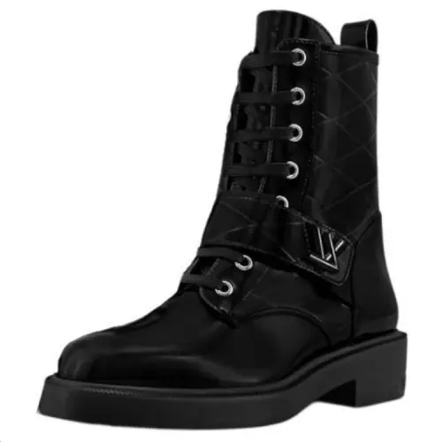 LOUIS VUITTON Citizen Ranger Calfskin Ankle Boots Women's Black