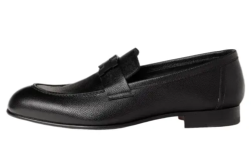 HERMES PARIS Loafers Men's Black