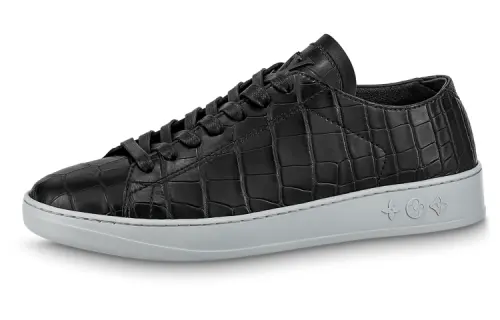 LOUIS VUITTON Resort Leather Low top Stylish Skateboarding Shoes Men's Black