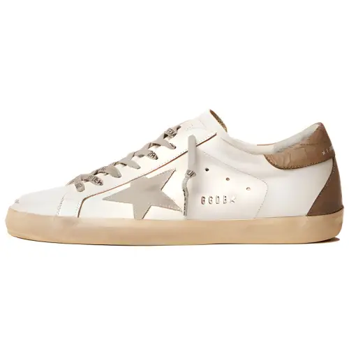 Golden Goose Super Star Cow Leather Distressed Stylish Skateboarding Shoes Men's White