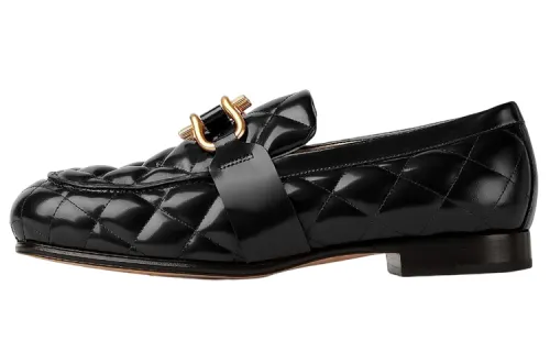 Bottega Veneta Monsieur Leather Casual Loafers Shoes Women's Black