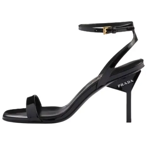 PRADA Leather One Strap Sandals 8.5cm Women's Black