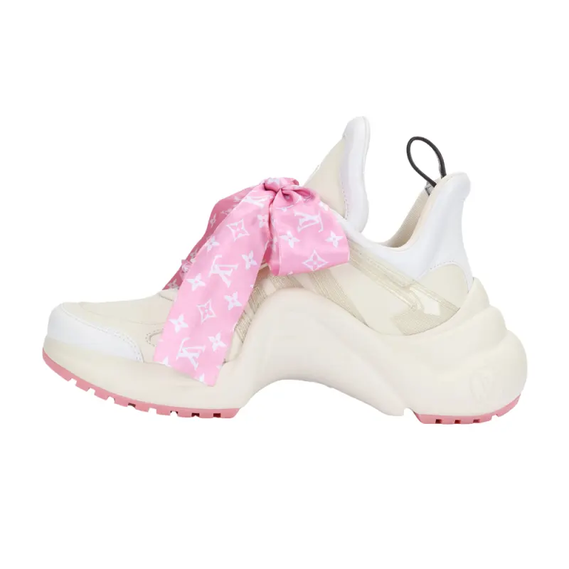 LOUIS VUITTON Archlight 1.0 Sneakers 'Beige With Pink Monogram Ribbon' Women's