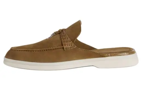 Loro Piana Closed Toe Slippers Women's Brown