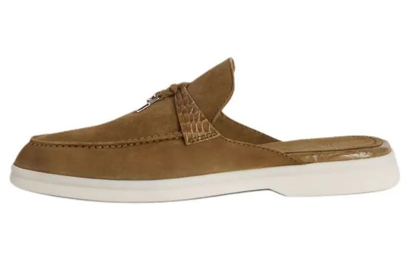 Loro Piana Closed Toe Slippers Women's Brown