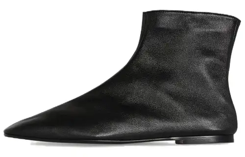 THE ROW Leather Ankle Boots Women's Black