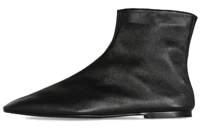 THE ROW Leather Ankle Boots Women's Black