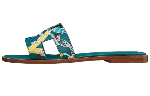 HERMES Oran Slide Slippers Women's Blue