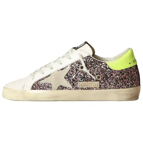 Golden Goose Super Star Cow Leather Low top Skateboard Shoes Women's Gray Distressed