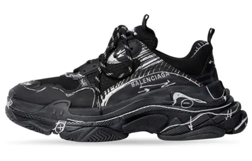 Balenciaga Triple S Sneakers 'Black' Women's