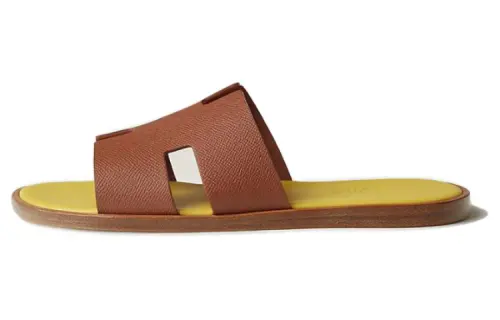 HERMES Izmir Slide Slippers Men's Brown