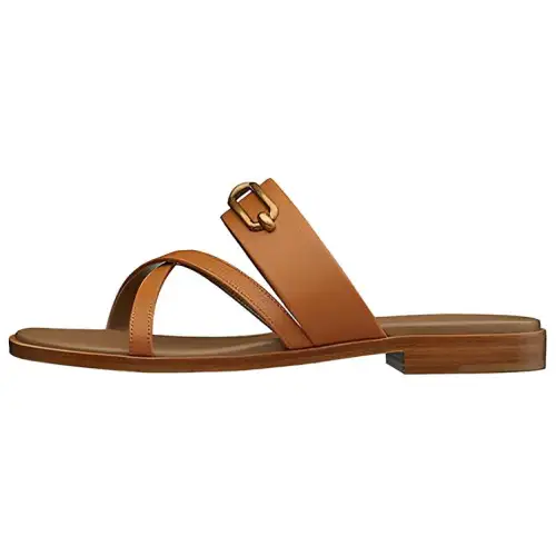 HERMES Slide Slippers Women's Brown