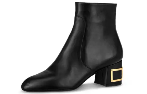 LOUIS VUITTON Bliss Top Grain Cow Leather Ankle Boots Women's Black