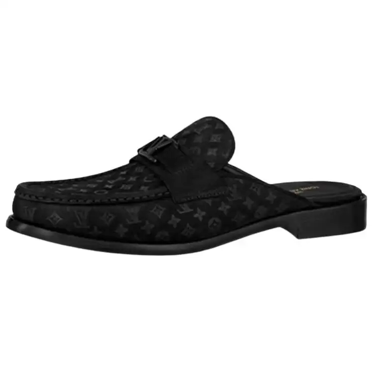 LOUIS VUITTON Major Closed Toe Slippers Men's Black