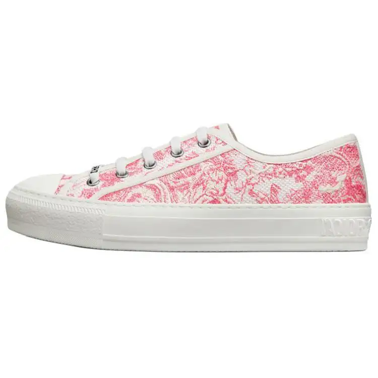 DIOR Walk'n'Dior Platform Shoes Abrasion Resistant Low top Stylish Skateboarding Shoes Women's Pink White