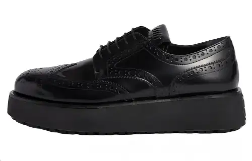 MIU MIU Leather Casual Shoes Women's Black
