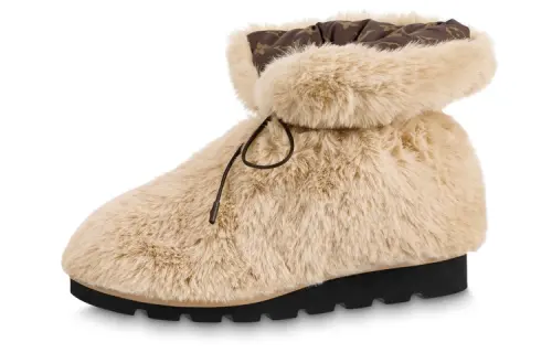 LOUIS VUITTON Pillow Ankle Boots Women's Beige