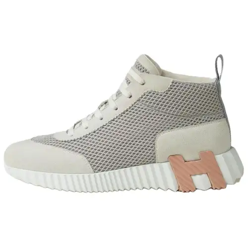 HERMES Leather Platform Slip Resistant High top Casual Shoes Women's Luleå Gray