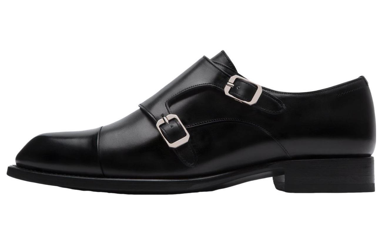 Бриони кожаная круглая голова с застежкой популярный для отдыха официальный стиль кожаная обувь мужской стиль черный