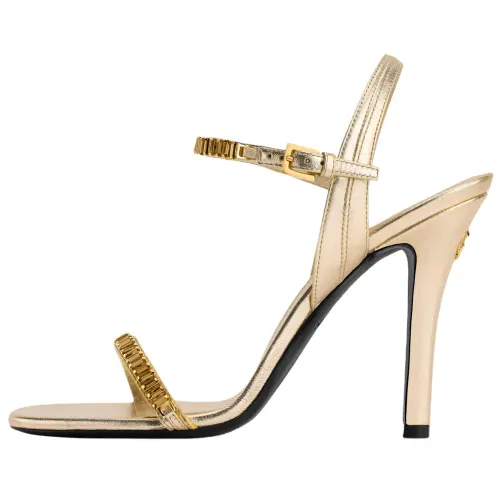 LOUIS VUITTON Parure One Strap Sandals 10cm Women's Gold
