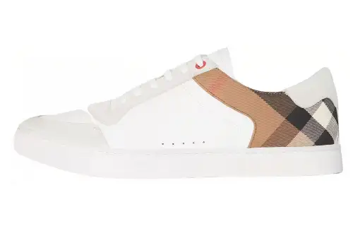 Burberry House Low top Stylish Skateboarding Shoes Men's White