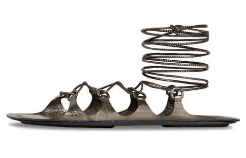 THE ROW Leather One Strap Sandals Women's Silver