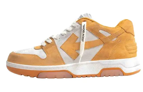 OFF WHITE Out Of Office Ooo Low Tops Vintage Suede Orange
