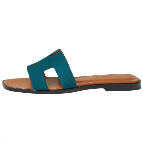 HERMES Oran Slide Slippers Women's Blue