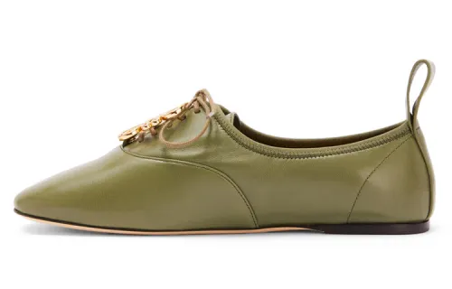 LOEWE Sheepskin Women's Casual Shoes Women's Green