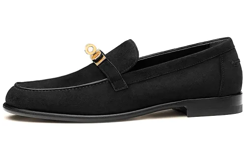 HERMES Destin Sheepskin Women's Casual Shoes Women's Black