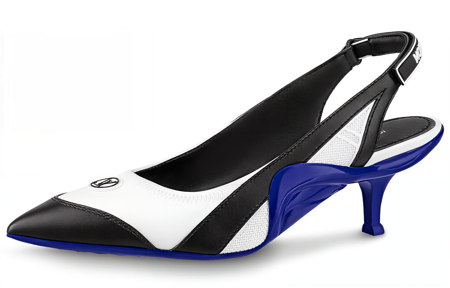 LOUIS VUITTON Archlight Slim Heel High Heels Women's White Blue
