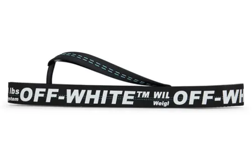 OFF WHITE Logo Flip Flop Black White
