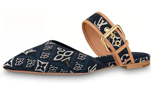 LOUIS VUITTON Since 1854 Sofia Flat Mules 'Navy' Women's