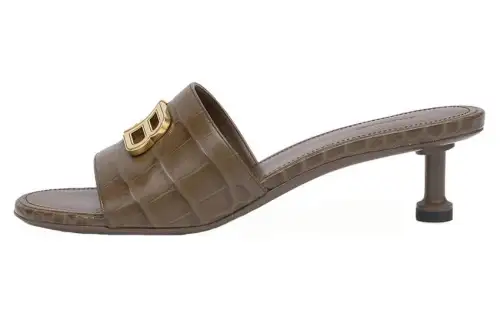 Balenciaga Bb Plaque Embossed Mules Women's