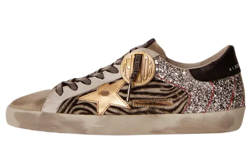 Golden Goose Super Star Leather Abrasion Resistant Stylish Skateboarding Shoes Men's Brown