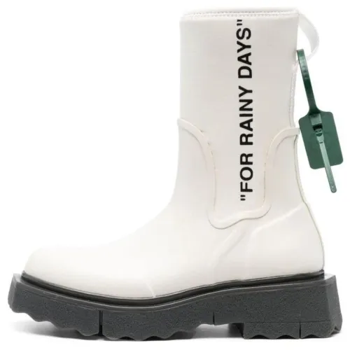 OFF-WHITE Slogan-print Ankle Boots