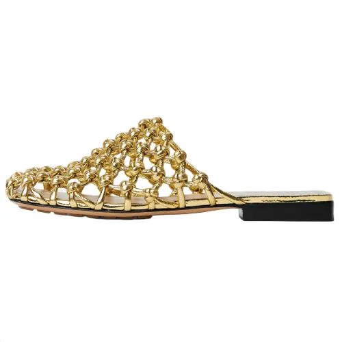 Bottega Veneta Closed Toe Slippers Women's Gold