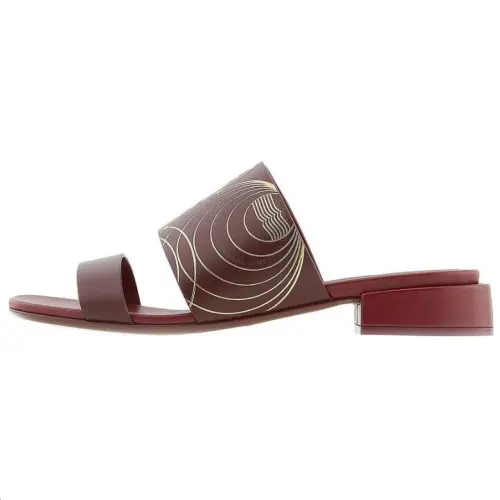 Burberry Slide Slippers Women's Red Brown