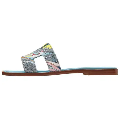 HERMES Oran Slide Slippers Women's Dort Blue