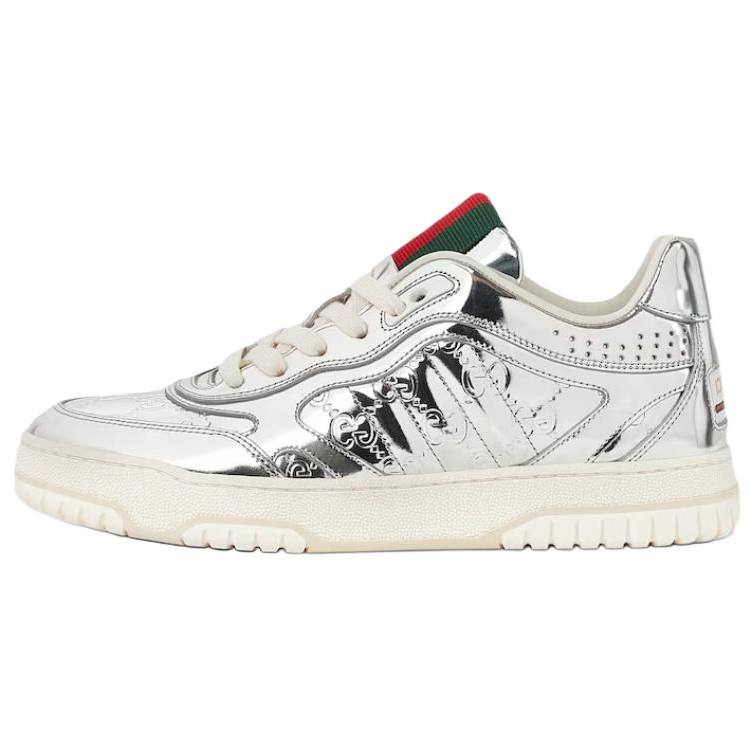 Женские кеды Gucci Re-Web (серебристые)