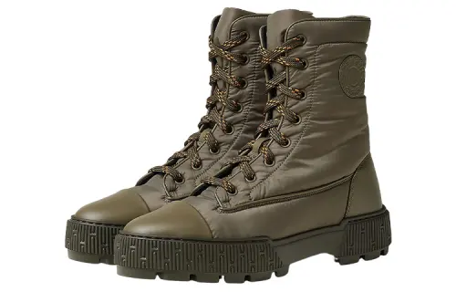 HERMES Fresh Lace Up Ankle Boots Women's Brown