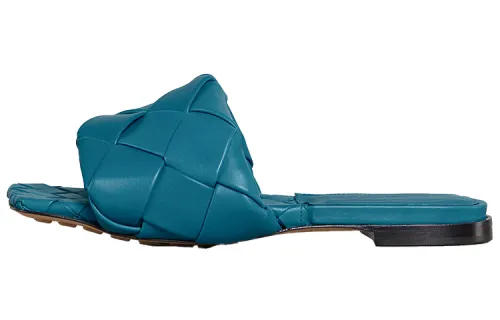 Bottega Veneta Lido Flat Slide Slippers Women's Vintage Blue