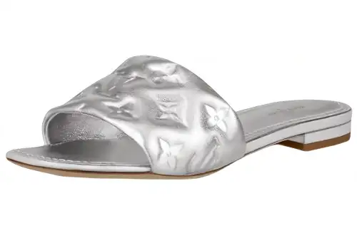 LOUIS VUITTON Revival Slide Slippers Women's Silver