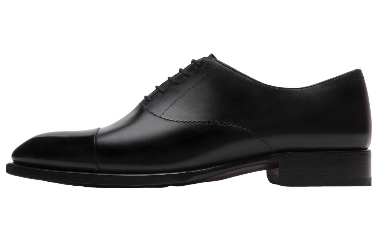 Бриони Кожа для отдыха Носить круглое капюшон официальный стиль кожаная обувь мужской стиль черный