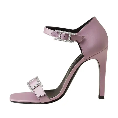 HERMES Judy One Strap Sandals 10.5cm Women's Purple