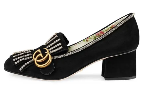 GUCCI Block Heel High Heels 5.5cm Women's Black