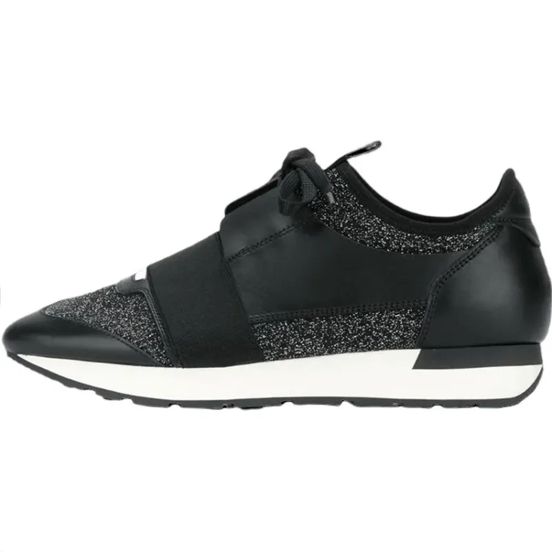 Balenciaga Race Runner Leather Low top Casual Shoes Women's Black