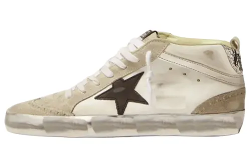Golden Goose Mid Star Pu Stylish Skateboarding Shoes Women's White