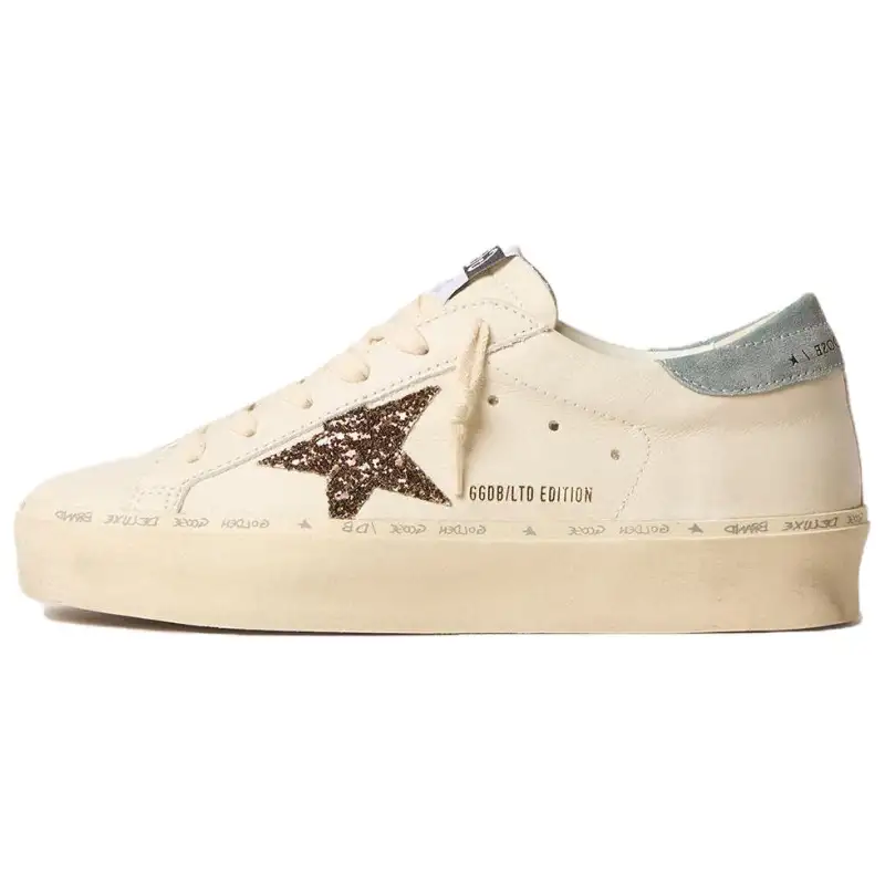 Golden Goose Hi Star Cow Leather, Leather Low top Skateboard Shoes Women's Beige