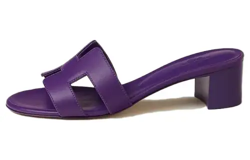 HERMES Oasis Slide Slippers 5cm Women's Purple